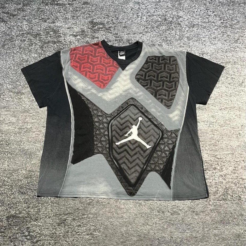 VTG Nike Air Jordan T Shirt Mens 3XL Black Gray XX2 Sneaker Sole Jumpman 2000s